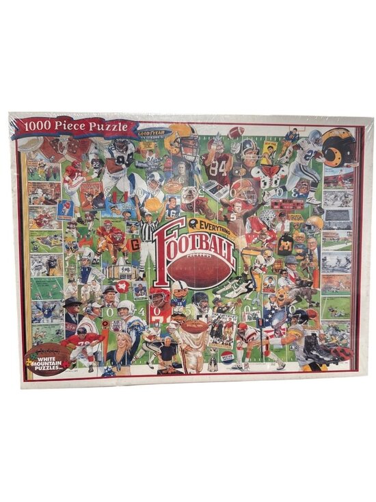 White Mountain Other - White Mountain Everything Football Puzzle 1000 Pieces 24”x30” New Sealed 2007